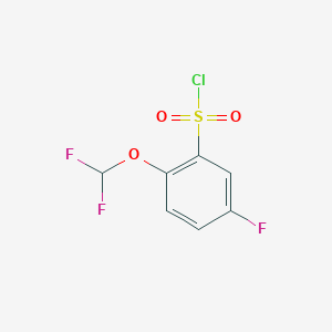 molecular formula C7H4ClF3O3S B1432403 2-(二氟甲氧基)-5-氟苯基-1-磺酰氯 CAS No. 1261862-25-2
