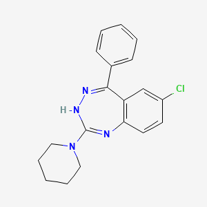 molecular formula C19H19ClN4 B14324218 7-Chloro-5-phenyl-2-(piperidin-1-yl)-4H-1,3,4-benzotriazepine CAS No. 106393-87-7