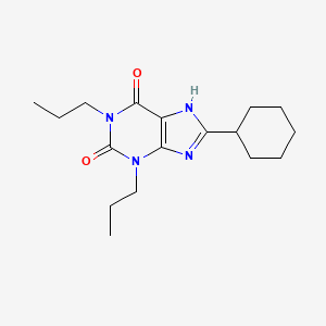 molecular formula C17H26N4O2 B14324249 1h-Purine-2,6-dione, 8-cyclohexyl-3,7-dihydro-1,3-dipropyl- CAS No. 106686-66-2