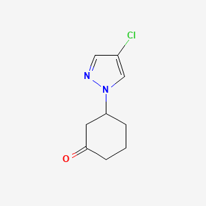 molecular formula C9H11ClN2O B1432427 3-(4-chloro-1H-pyrazol-1-yl)cyclohexan-1-one CAS No. 1510319-14-8