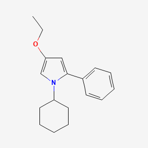 molecular formula C18H23NO B14324278 1-Cyclohexyl-4-ethoxy-2-phenyl-1H-pyrrole CAS No. 104599-50-0