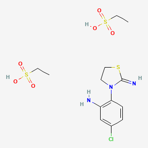 molecular formula C13H22ClN3O6S3 B14324279 2-Imino-3-(2'-amino-4'-chlorophenyl)thiazolidine diesilate CAS No. 100417-10-5