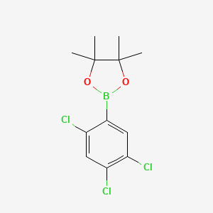 molecular formula C12H14BCl3O2 B1432428 4,4,5,5-Tetramethyl-2-(2,4,5-trichlorophenyl)-1,3,2-dioxaborolane CAS No. 1165935-93-2