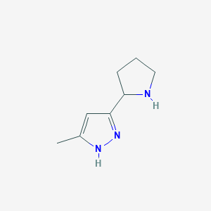 molecular formula C8H13N3 B1432429 5-methyl-3-(pyrrolidin-2-yl)-1H-pyrazole CAS No. 1565592-04-2