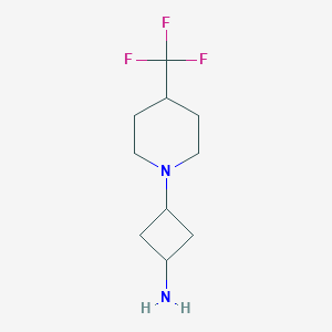 molecular formula C10H17F3N2 B1432430 3-[4-(三氟甲基)哌啶-1-基]环丁-1-胺，非对映异构体的混合物 CAS No. 1517845-90-7