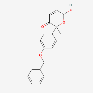 molecular formula C19H18O4 B14324331 2-[4-(Benzyloxy)phenyl]-6-hydroxy-2-methyl-2H-pyran-3(6H)-one CAS No. 106281-27-0