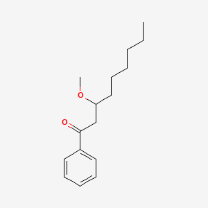 molecular formula C16H24O2 B14324340 3-Methoxy-1-phenylnonan-1-one CAS No. 111874-43-2