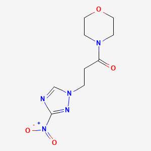 molecular formula C9H13N5O4 B14324378 1-(Morpholin-4-yl)-3-(3-nitro-1H-1,2,4-triazol-1-yl)propan-1-one CAS No. 104987-39-5