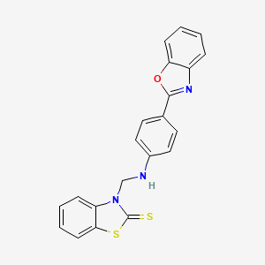 2(3H)-Benzothiazolethione, 3-(((4-(2-benzoxazoyl)phenyl)amino)methyl)-