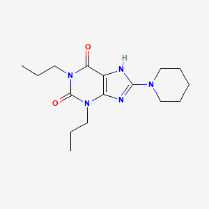 molecular formula C16H25N5O2 B14324400 8-(Piperidin-1-yl)-1,3-dipropyl-3,7-dihydro-1H-purine-2,6-dione CAS No. 108653-57-2