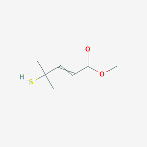 molecular formula C7H12O2S B14324417 Methyl 4-methyl-4-sulfanylpent-2-enoate CAS No. 105566-53-8