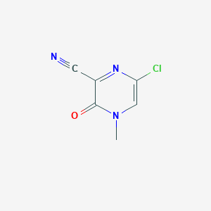 molecular formula C6H4ClN3O B14324431 6-Chloro-4-methyl-3-oxo-3,4-dihydropyrazine-2-carbonitrile CAS No. 106718-85-8