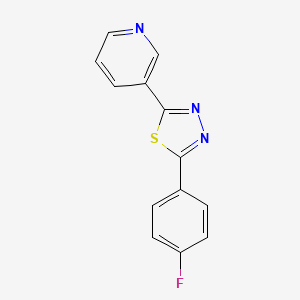 molecular formula C13H8FN3S B14324436 Pyridine, 3-(5-(4-fluorophenyl)-1,3,4-thiadiazol-2-yl)- CAS No. 110729-66-3