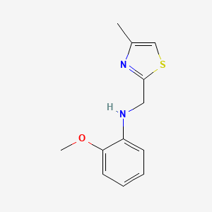 molecular formula C12H14N2OS B1432444 2-methoxy-N-[(4-methyl-1,3-thiazol-2-yl)methyl]aniline CAS No. 1267215-13-3