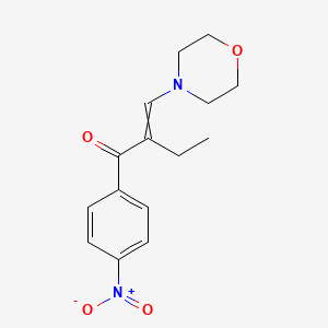 molecular formula C15H18N2O4 B14324490 2-[(Morpholin-4-yl)methylidene]-1-(4-nitrophenyl)butan-1-one CAS No. 111922-88-4