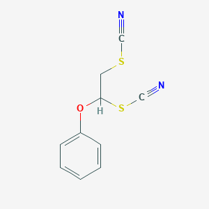 molecular formula C10H8N2OS2 B14324510 (1-Phenoxy-2-thiocyanatoethyl) thiocyanate CAS No. 111862-21-6