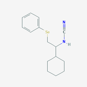 [1-Cyclohexyl-2-(phenylselanyl)ethyl]cyanamide