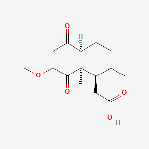 molecular formula C15H18O5 B14324571 1-Naphthaleneacetic acid, 1,4,4a,5,8,8a-hexahydro-7-methoxy-2,8a-dimethyl-5,8-dioxo-, (1alpha,4abeta,8abeta)- CAS No. 104199-08-8