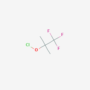 molecular formula C4H6ClF3O B14324637 1,1,1-Trifluoro-2-methylpropan-2-yl hypochlorite CAS No. 106119-96-4