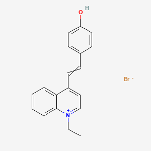 molecular formula C19H18BrNO B14324690 1-Ethyl-4-[2-(4-hydroxyphenyl)ethenyl]quinolin-1-ium bromide CAS No. 111026-44-9