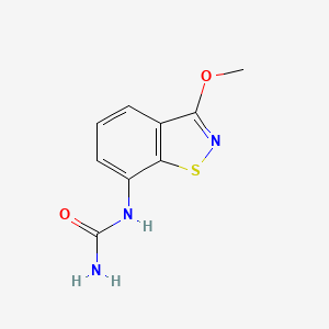 molecular formula C9H9N3O2S B14324734 (3-Methoxy-1,2-benzothiazol-7-yl)urea CAS No. 104121-63-3