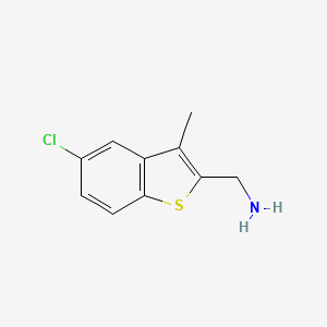 molecular formula C10H10ClNS B1432476 (5-氯-3-甲基-1-苯并噻吩-2-基)甲胺 CAS No. 1518126-18-5