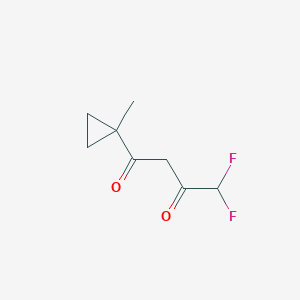 molecular formula C8H10F2O2 B1432480 4,4-二氟-1-(1-甲基环丙基)丁烷-1,3-二酮 CAS No. 1499567-48-4
