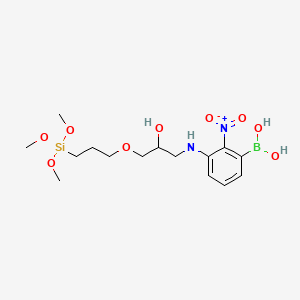 molecular formula C15H27BN2O9Si B14324819 (3-((2-Hydroxy-3-(3-trimethoxysilylpropoxy)propyl)amino)-2-nitrophenyl)boronic acid CAS No. 100345-02-6