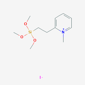 molecular formula C11H20INO3Si B14324823 1-Methyl-2-[2-(trimethoxysilyl)ethyl]pyridin-1-ium iodide CAS No. 111160-41-9