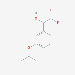 molecular formula C11H14F2O2 B1432484 2,2-二氟-1-[3-(丙-2-氧基)苯基]乙醇 CAS No. 1503138-13-3