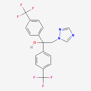 molecular formula C18H13F6N3O B14324847 1H-1,2,4-Triazole-1-ethanol, alpha,alpha-bis(4-(trifluoromethyl)phenyl)- CAS No. 100567-95-1