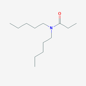 molecular formula C13H27NO B14324858 Propanamide, N,N-dipentyl- CAS No. 111085-13-3