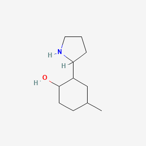 molecular formula C11H21NO B1432492 4-Methyl-2-(pyrrolidin-2-yl)cyclohexan-1-ol CAS No. 1559314-99-6