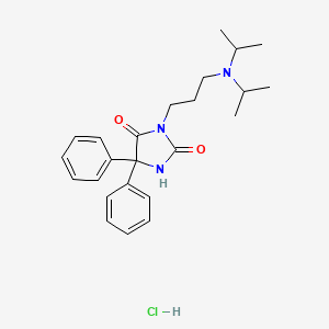 molecular formula C24H32ClN3O2 B14324923 Hydantoin, 3-(3-(diisopropylamino)propyl)-5,5-diphenyl-, hydrochloride CAS No. 101564-66-3