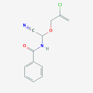 molecular formula C12H11ClN2O2 B14324963 N-{[(2-Chloroprop-2-en-1-yl)oxy](cyano)methyl}benzamide CAS No. 106226-18-0