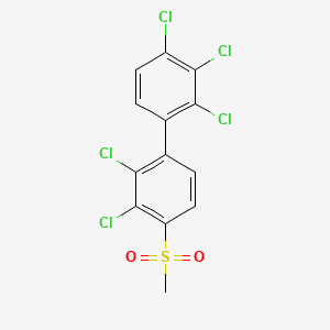 molecular formula C13H7Cl5O2S B14324991 2,2',3,3',4-Pentachloro-4'-(methylsulfonyl)-1,1'-biphenyl CAS No. 104086-11-5