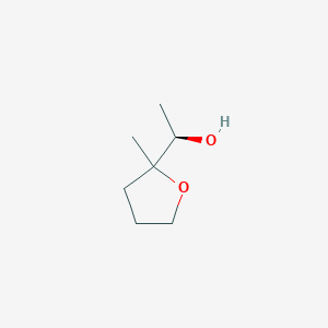 molecular formula C7H14O2 B1432510 (1R)-1-(2-甲基氧杂环-2-基)乙醇 CAS No. 1568369-85-6