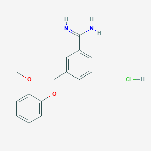 molecular formula C15H17ClN2O2 B1432524 3-[(2-甲氧基苯氧基)甲基]苯-1-甲酰胺盐酸盐 CAS No. 1267945-38-9