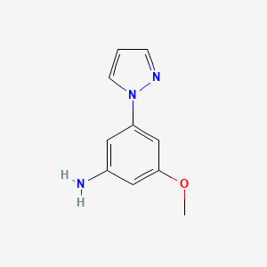 molecular formula C10H11N3O B1432535 3-甲氧基-5-(1H-吡唑-1-基)苯胺 CAS No. 1516412-41-1