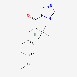 B14325366 1H-1,2,4-Triazole, 1-(2-((4-methoxyphenyl)methyl)-3,3-dimethyl-1-oxobutyl)- CAS No. 110577-54-3