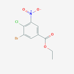 molecular formula C9H7BrClNO4 B1432538 Ethyl 3-Bromo-4-chloro-5-nitrobenzoate CAS No. 1503959-72-5