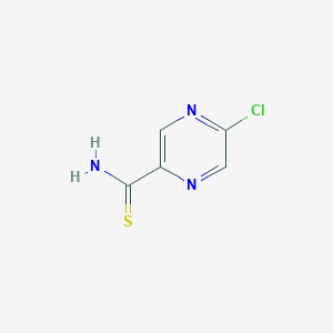 molecular formula C5H4ClN3S B1432544 2-吡嗪甲硫酰胺，5-氯- CAS No. 21279-69-6