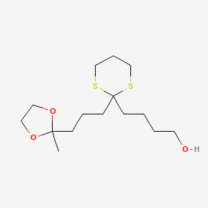 4-{2-[3-(2-Methyl-1,3-dioxolan-2-yl)propyl]-1,3-dithian-2-yl}butan-1-ol