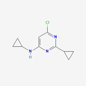 molecular formula C10H12ClN3 B1432552 6-氯-N,2-二环丙基嘧啶-4-胺 CAS No. 617716-49-1