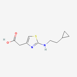 molecular formula C10H14N2O2S B1432553 2-{2-[(2-Cyclopropylethyl)amino]-1,3-thiazol-4-yl}acetic acid CAS No. 1538769-14-0