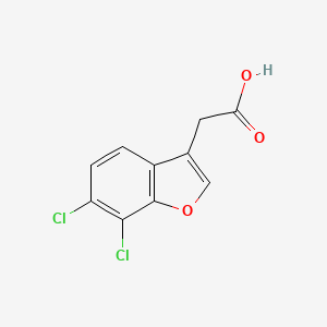 molecular formula C10H6Cl2O3 B1432559 2-(6,7-Dichloro-1-benzofuran-3-yl)acetic acid CAS No. 1511164-17-2