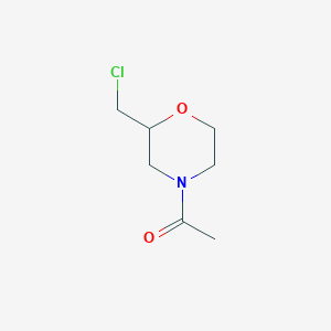 molecular formula C7H12ClNO2 B1432565 1-[2-(Chloromethyl)morpholin-4-yl]ethan-1-one CAS No. 1245938-95-7