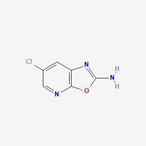 molecular formula C6H4ClN3O B1432569 6-Chlorooxazolo[5,4-b]pyridin-2-amine CAS No. 1256819-81-4