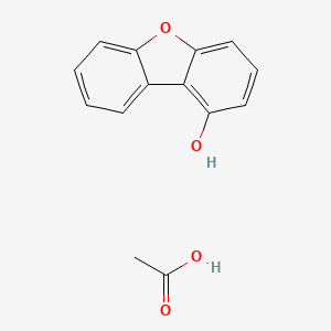 Acetic acid;dibenzofuran-1-ol