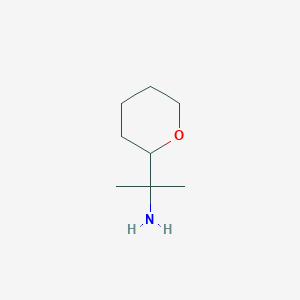 molecular formula C8H17NO B1432574 2-(氧杂环-2-基)丙烷-2-胺 CAS No. 1506878-85-8